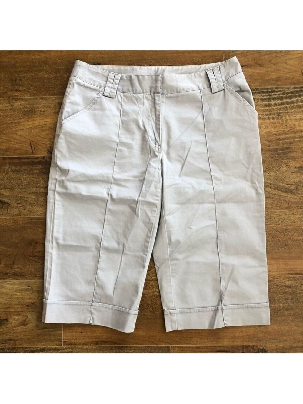 cherokee Light Grey Cuffed Bermuda Pants